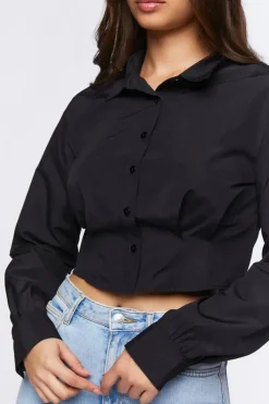 Cropped Poplin Shirt