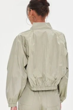 Cropped Raglan-Sleeve Windbreaker