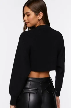 Cropped Rib-Knit Sweater