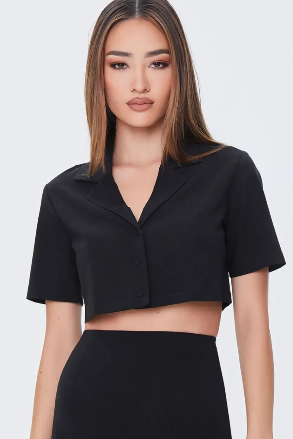 Cropped Shirt & Mini Skirt Set