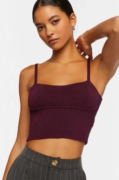 Cropped Sweater-Knit Cami