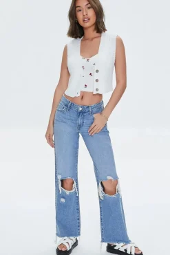 Cropped Sweater-Knit Vest
