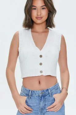 Cropped Sweater-Knit Vest