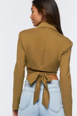 Cropped Tie-Back Blazer Top