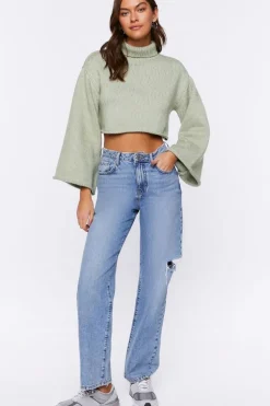 Cropped Turtleneck Sweater