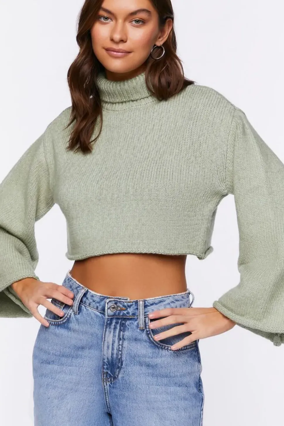 Cropped Turtleneck Sweater