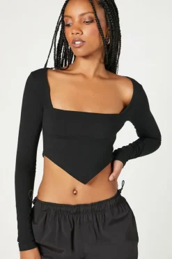 Cropped V-Hem Top