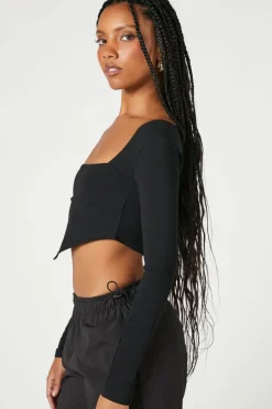 Cropped V-Hem Top