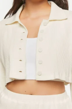 Cropped Waffle Knit Shirt & Shorts Set