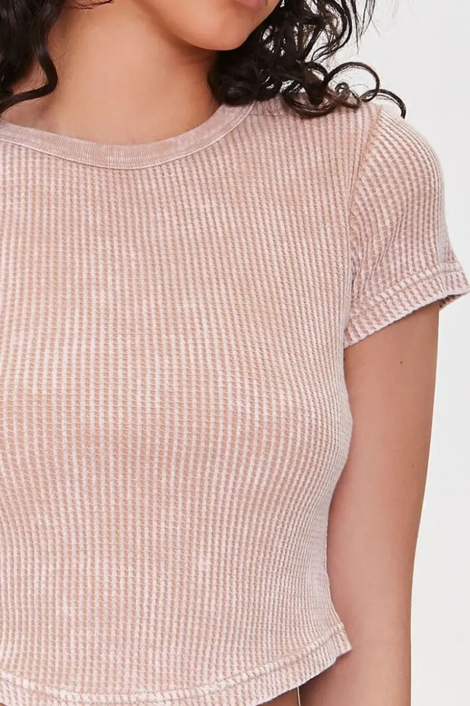 Cropped Waffle Knit Tee