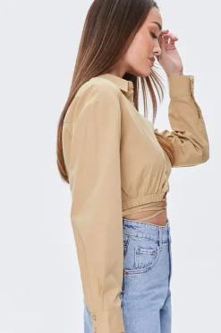 Cropped Wraparound Shirt