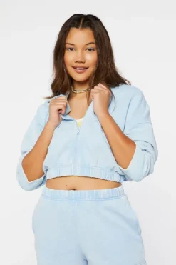 Cropped Zip-Up Hoodie