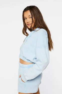 Cropped Zip-Up Hoodie
