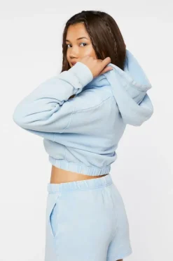 Cropped Zip-Up Hoodie