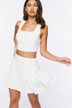 Crop Top & Pleated Mini Skirt Set