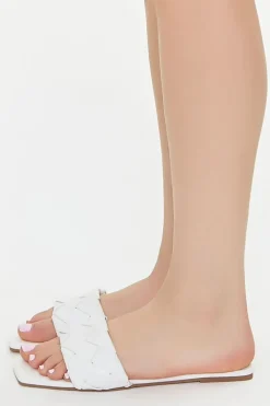 Crosshatch Faux Leather Sandals
