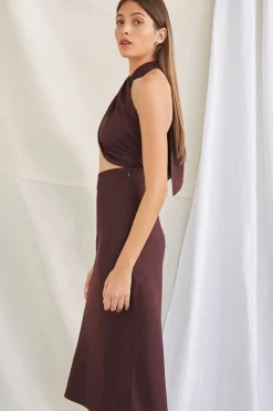 Crossover Halter Dress