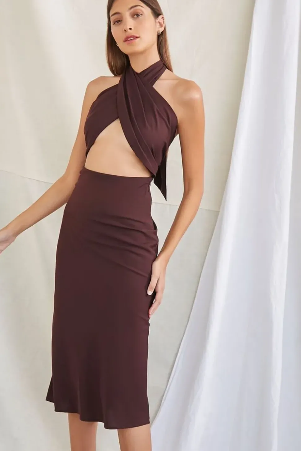 Crossover Halter Dress