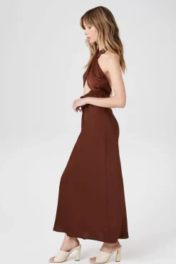 Crossover Halter Midi Dress
