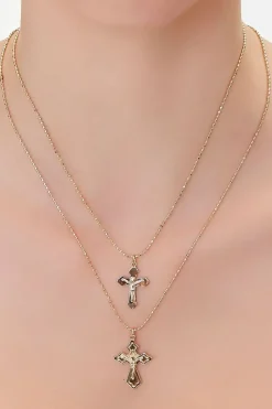 Cross Pendant Layered Necklace
