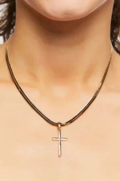 Cross Pendant Snake Chain Necklace