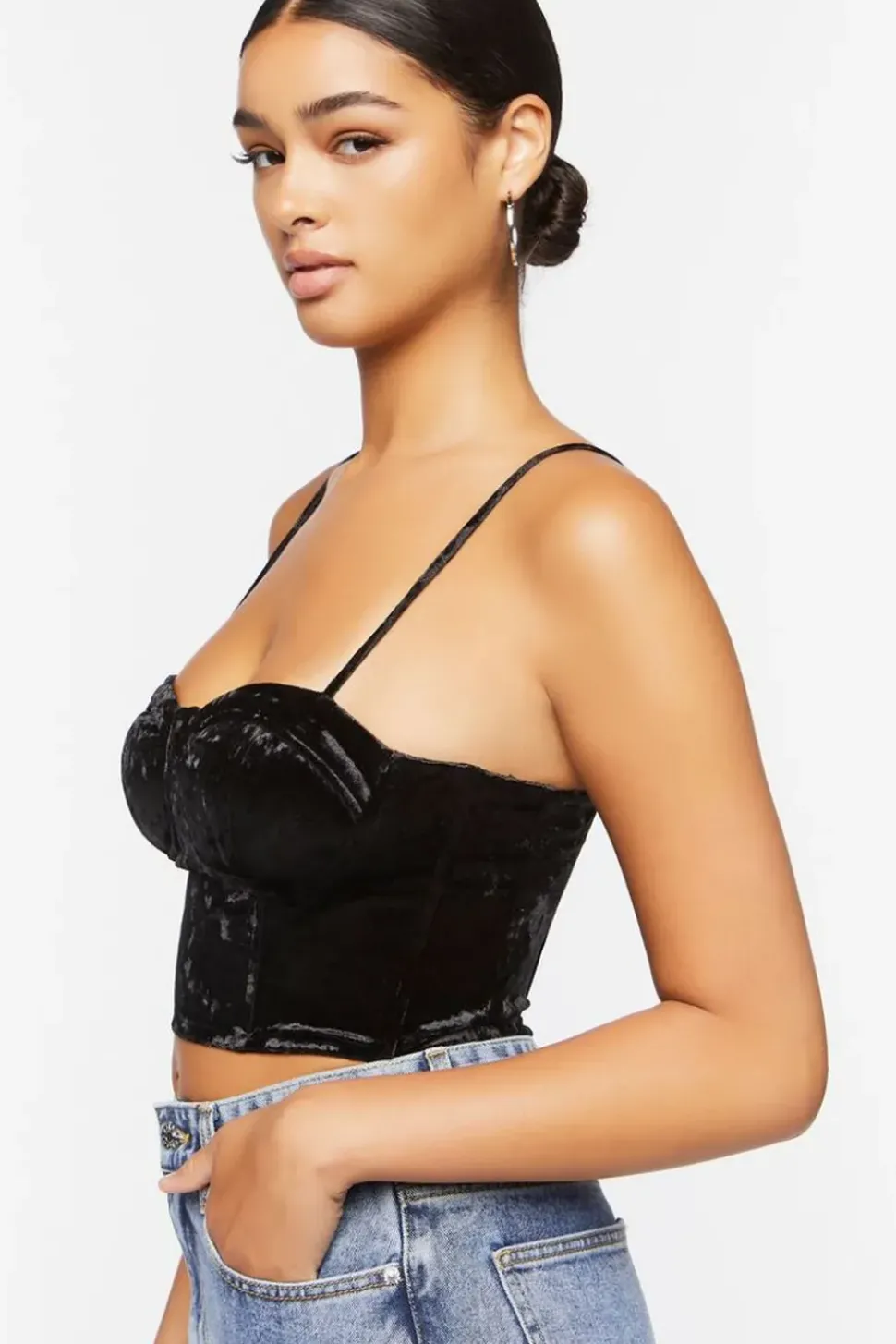 Crushed Velvet Bustier Cami