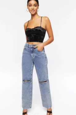 Crushed Velvet Bustier Cami