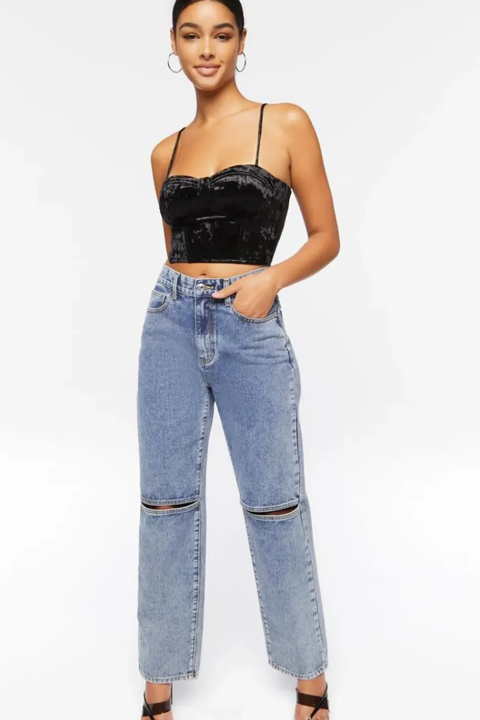 Crushed Velvet Bustier Cami