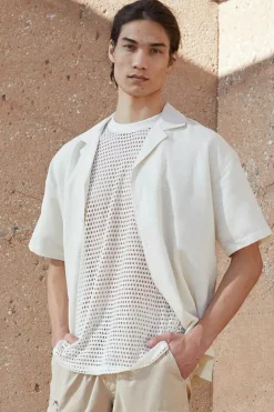 Cuban Collar Linen-Blend Shirt