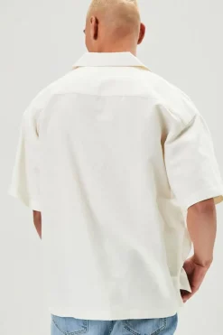 Cuban Collar Linen-Blend Shirt
