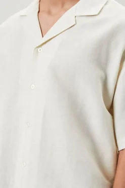Cuban Collar Linen-Blend Shirt