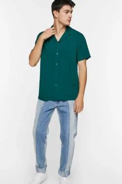 Cuban Collar Short-Sleeve Shirt