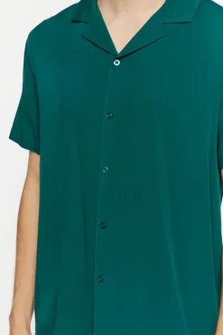 Cuban Collar Short-Sleeve Shirt