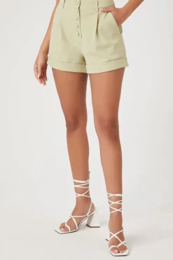 Cuffed High-Rise Shorts