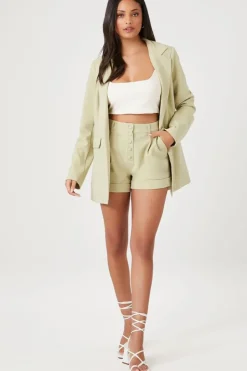 Cuffed High-Rise Shorts