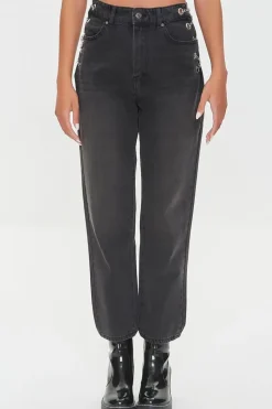 Curb Chain High-Rise Jeans
