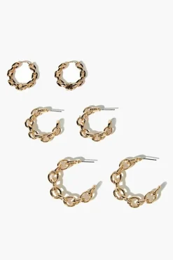 Curb Chain Hoop Earring Set