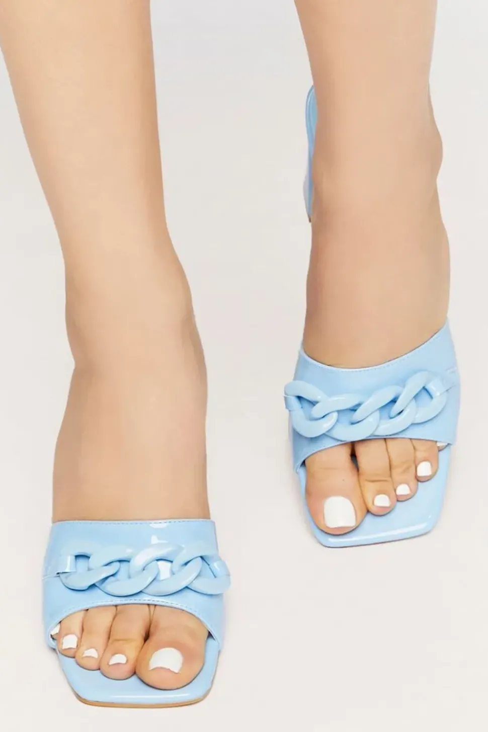 Curb Chain Slip-On Heels