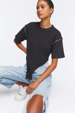 Curved Hem Cropped Tee