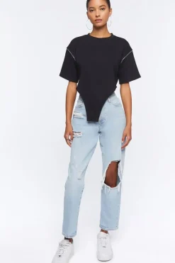 Curved Hem Cropped Tee