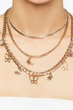 Cutout Butterfly Layered Necklace