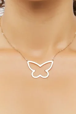 Cutout Butterfly Pendant Necklace