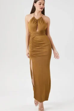 Cutout Chain Halter Maxi Dress