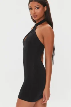 Cutout Crisscross Halter Dress