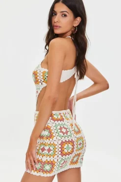 Cutout Crochet Mini Dress