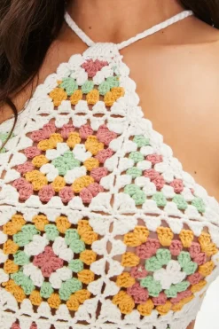 Cutout Crochet Mini Dress
