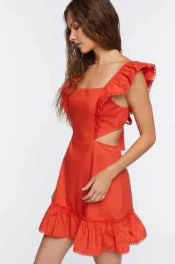 Cutout Flounce Mini Dress