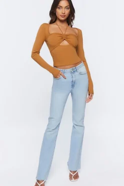 Cutout Halter Crop Top