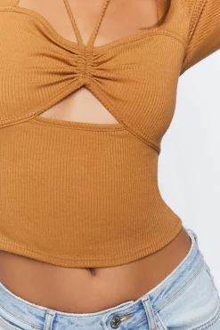 Cutout Halter Crop Top