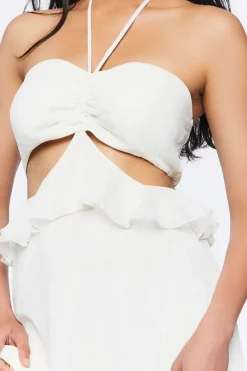 Cutout Halter Maxi Dress